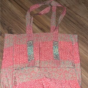 Chic Pink and Green Tote Bag